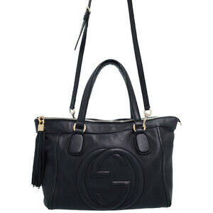 GUCCI SOHO Tote Bag Fringe Shoulder Strap